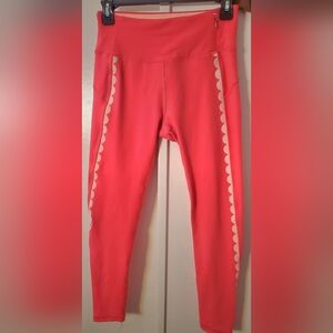 Calia Coral Leggings with Scallop Detail - WOMANS SIZE SMALL